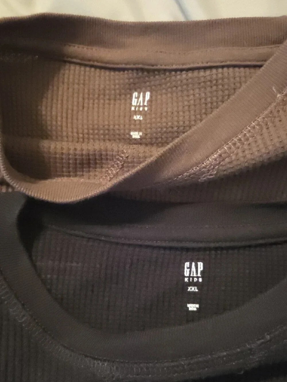 GAP Ribbed Long Sleeve Tops — Black & Brown Set